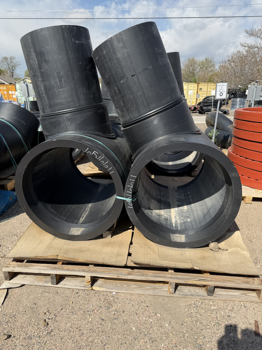 HDPE fitting staged in the yard