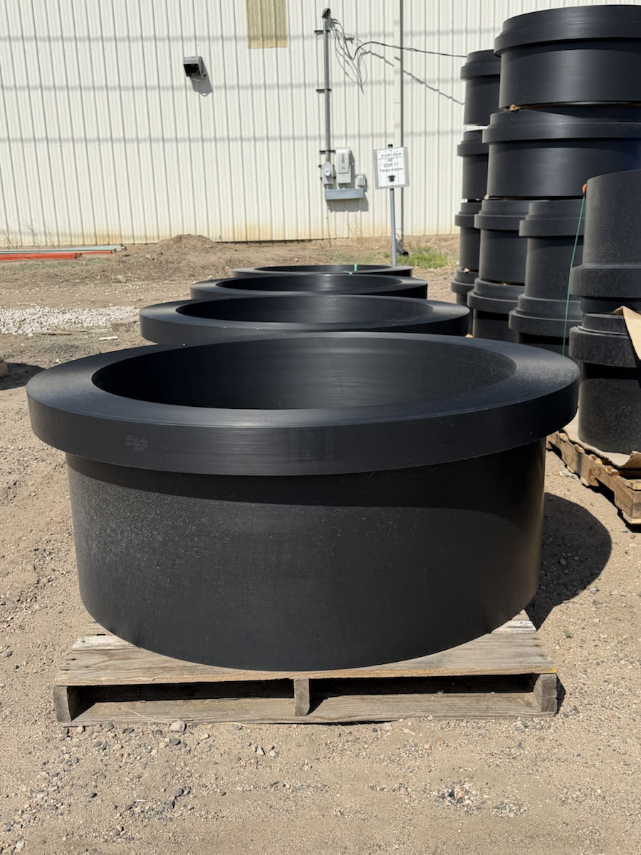 HDPE fitting staged for delivery
